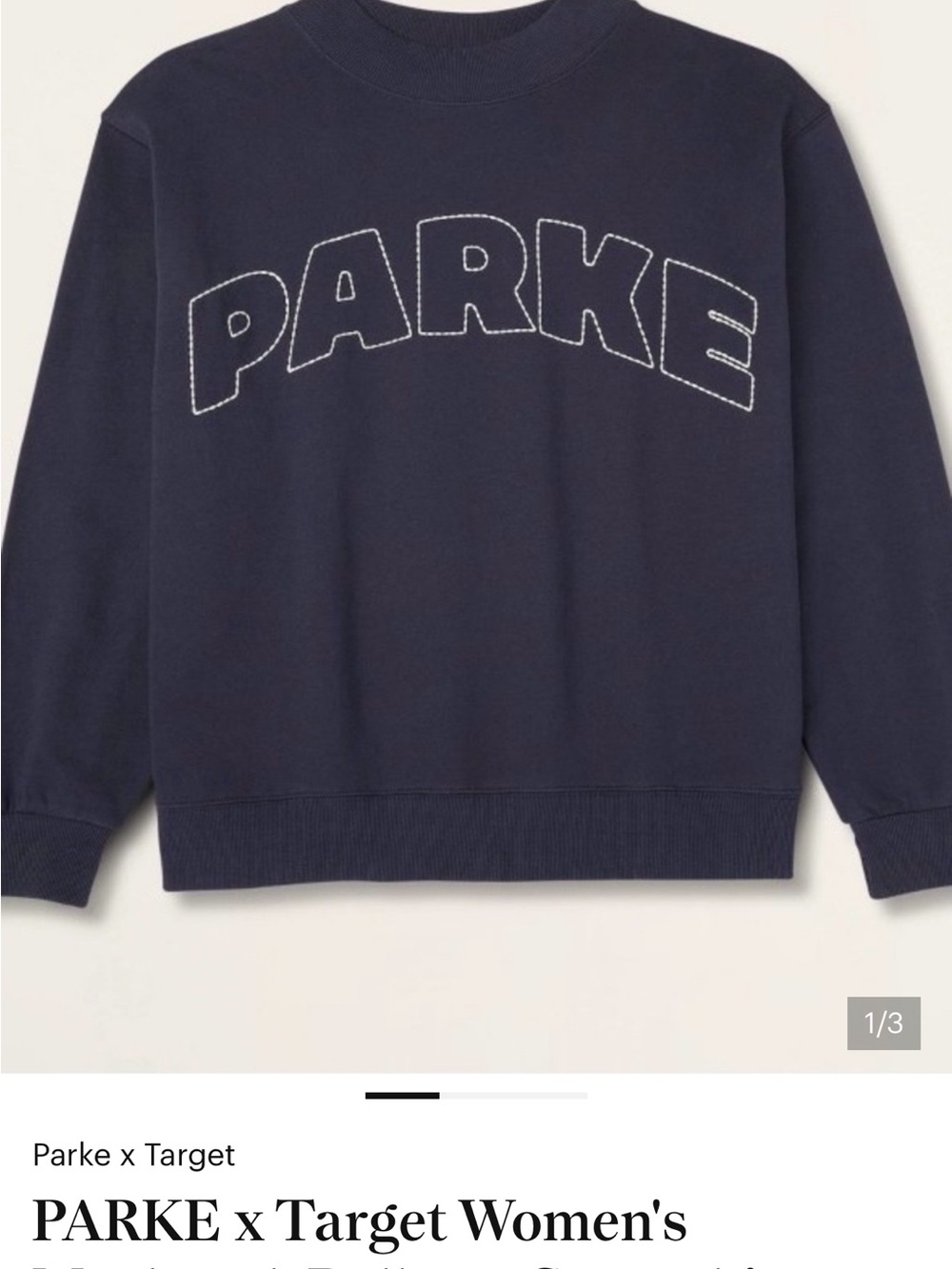 PARKE x Target NWT Navy Logo mock neck Crewneck Sweater